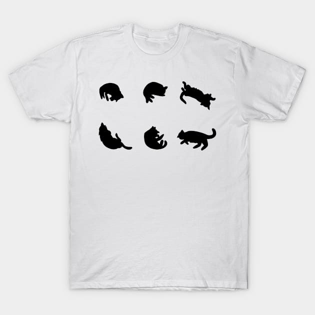 Sleeping Cats(Black Outline) T-Shirt by MysticHeart